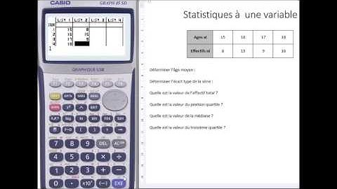 Tuto statistiques à une variable avec Casio