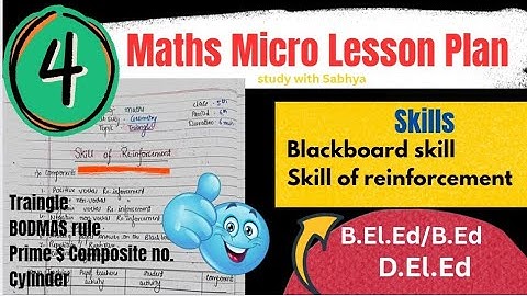 Maths Micro lesson plan b.ed /Blackboard Skill/Skill of reinforcement /Maths lesson plan on traingle