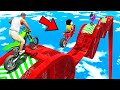 Shinchan and franklin tried the impossible curvy bridge booster parkour challenge gta 5