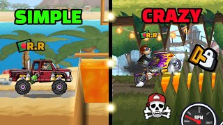 THIS MAP IS IMPOSSIBLE ? 🤔 15 SIMPLE TO CRAZY MAP CHALLENGES | Hill Climb Racing 2