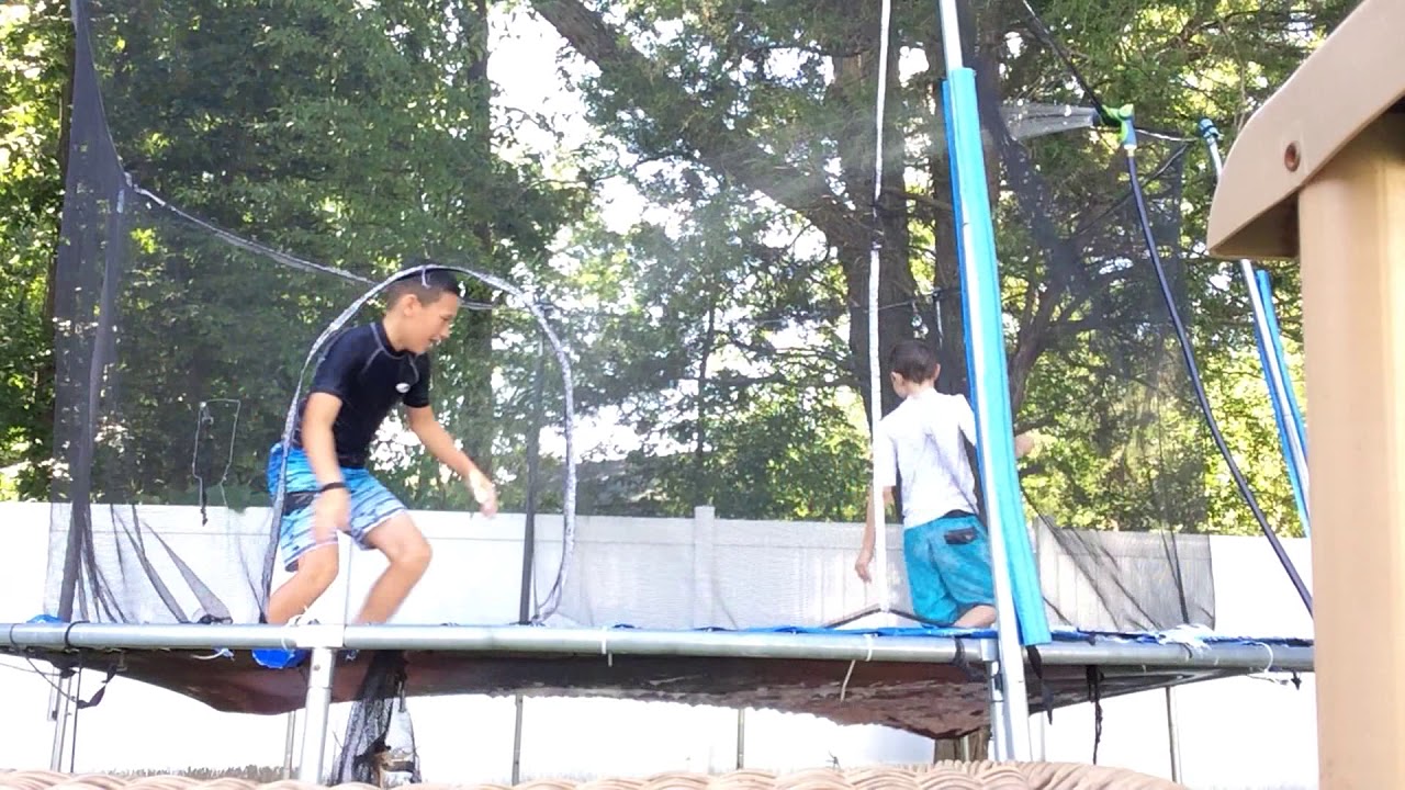 Trampoline slip and slide YouTube
