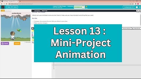 Code.org Lesson 13 Mini-Project - Animation | Unit 3- Interactive Animations and Games | Full Answer