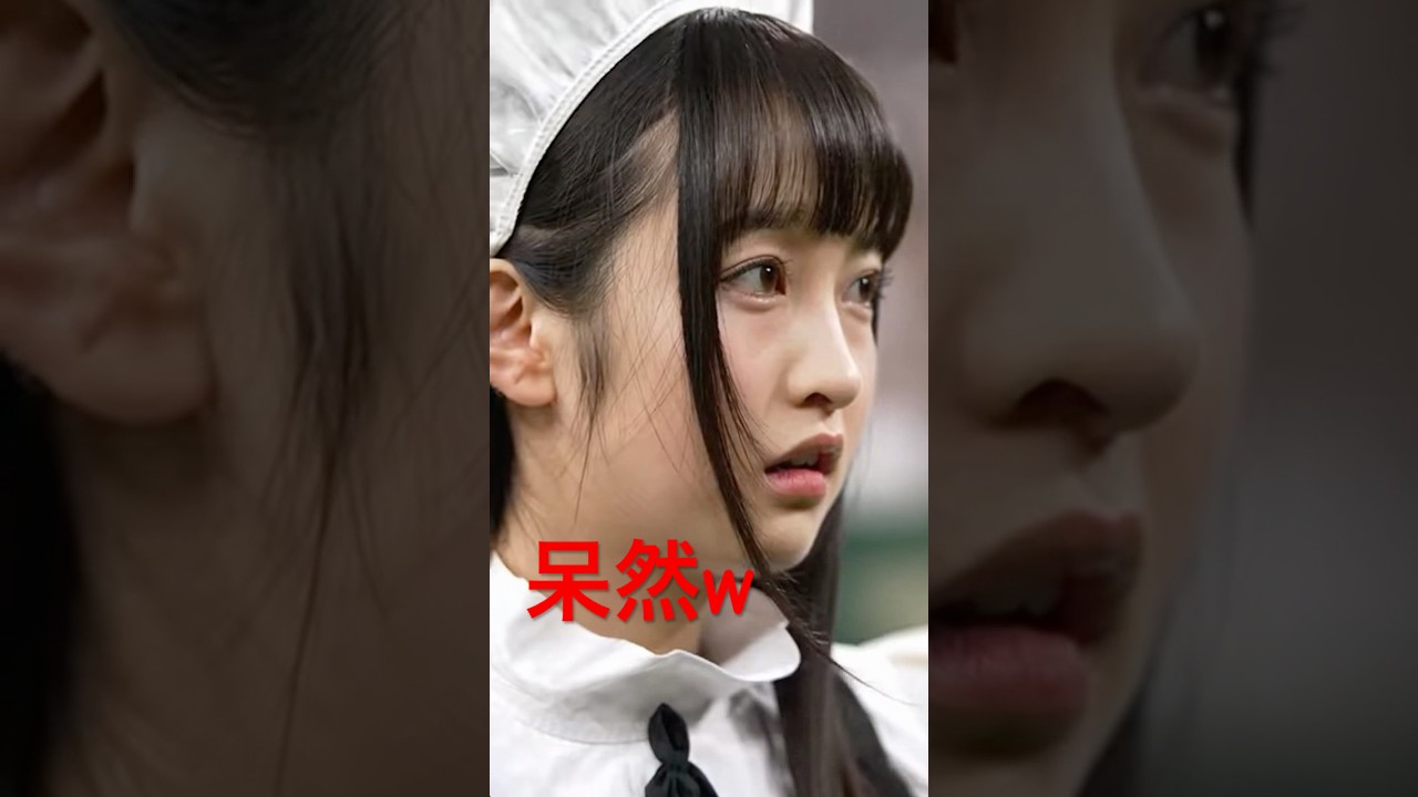 円卓　オーダーメイド A maid is stunned after the opening pitch is hit back. - YouTube
