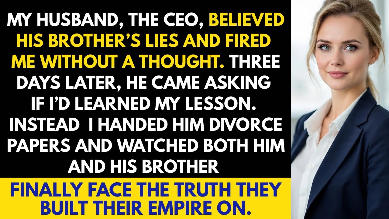 My CEO Husband Fired Me Over Lies — Days Later, I Handed Him Divorce Papers…