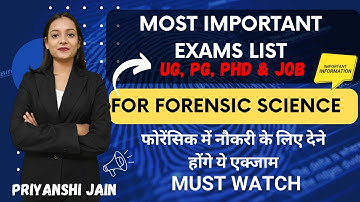 Exams must be given by every Forensic Science Student | For UG, PG, PhD & Job | Priyanshi Jain