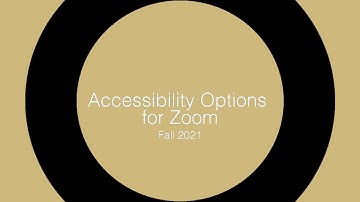 Accessibility Options in Zoom