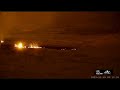 Iceland volcano eruption  panoramic view of the 3km long lava fissure