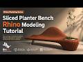 Rhino Modeling of Wood Slat Bench with Planter Box