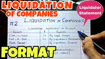 #2 Liquidation - Liquidator Statement of Account - Format -By Saheb Academy - B.COM / BBA / CA INTER
