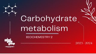 Carbohydrate metabolism , Lec 1 , Biochemistry 2 .