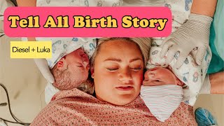 *TELL ALL* Twin Boys Birth Story Part 1 - Complications Epidural Gone Wrong - Luka + Diesel