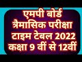 एमपी बोर्ड त्रैमासिक परीक्षा टाइम टेबल 2022 | MP Board Trimasik Pariksha Time Table 2022
