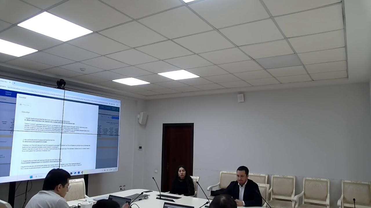 Yuridik xizmat xodimlarini lavozimiga tayinlashni kelishish suhbati.