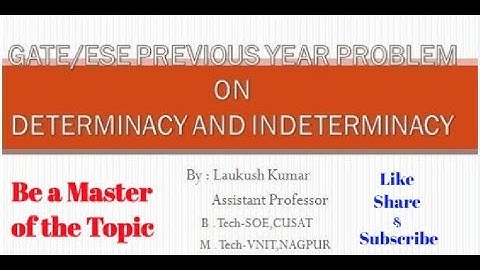 Degree of  Static and Kinematic Indeterminacy !! GATE !! ESE !!SSC JE!!Previous Year Solution !!