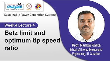 Lec 14: Betz limit and optimum tip speed ratio