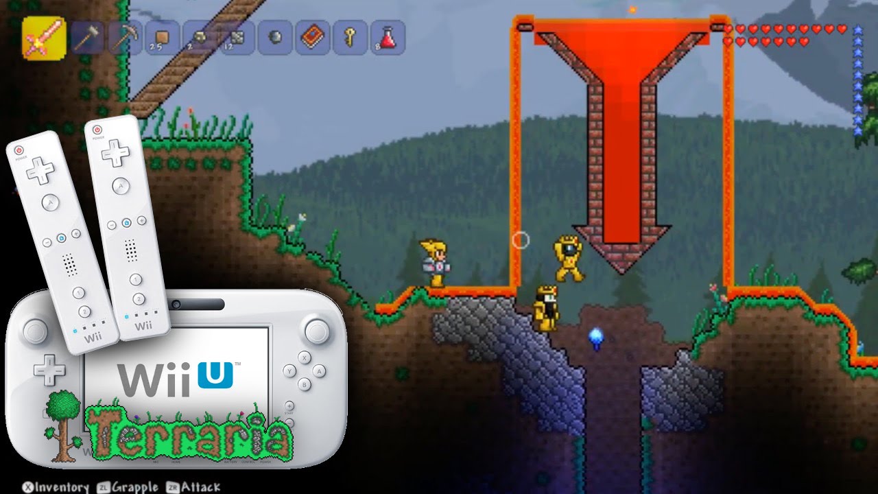 dynamisch gesponsord Crack pot Terraria Wii U Multiplayer - Search For Hell - Grapple Button - YouTube