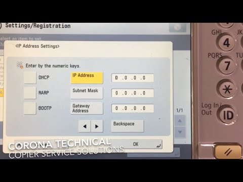 how to set IP address Canon imagerunner Advance 6055, 6275i