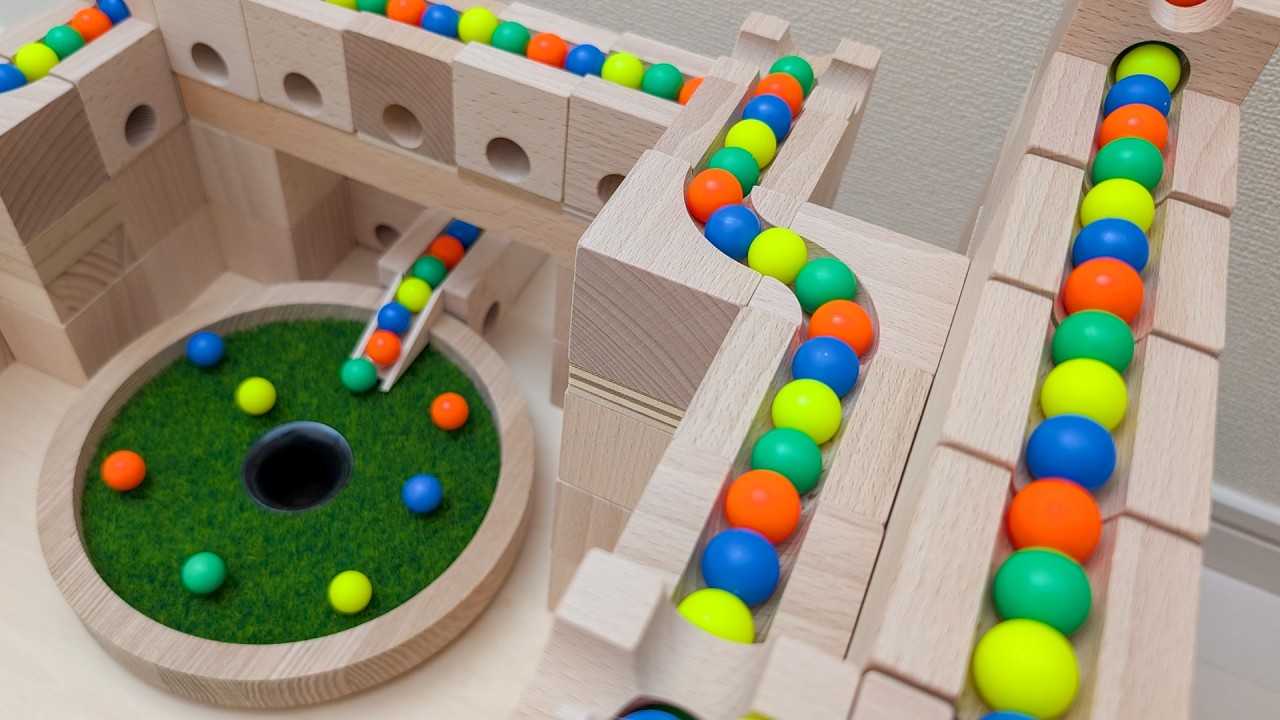 Marble Run Race ☆ HABA Slope + Cuboro + Bornelund Quadrilla + Transparent pipe