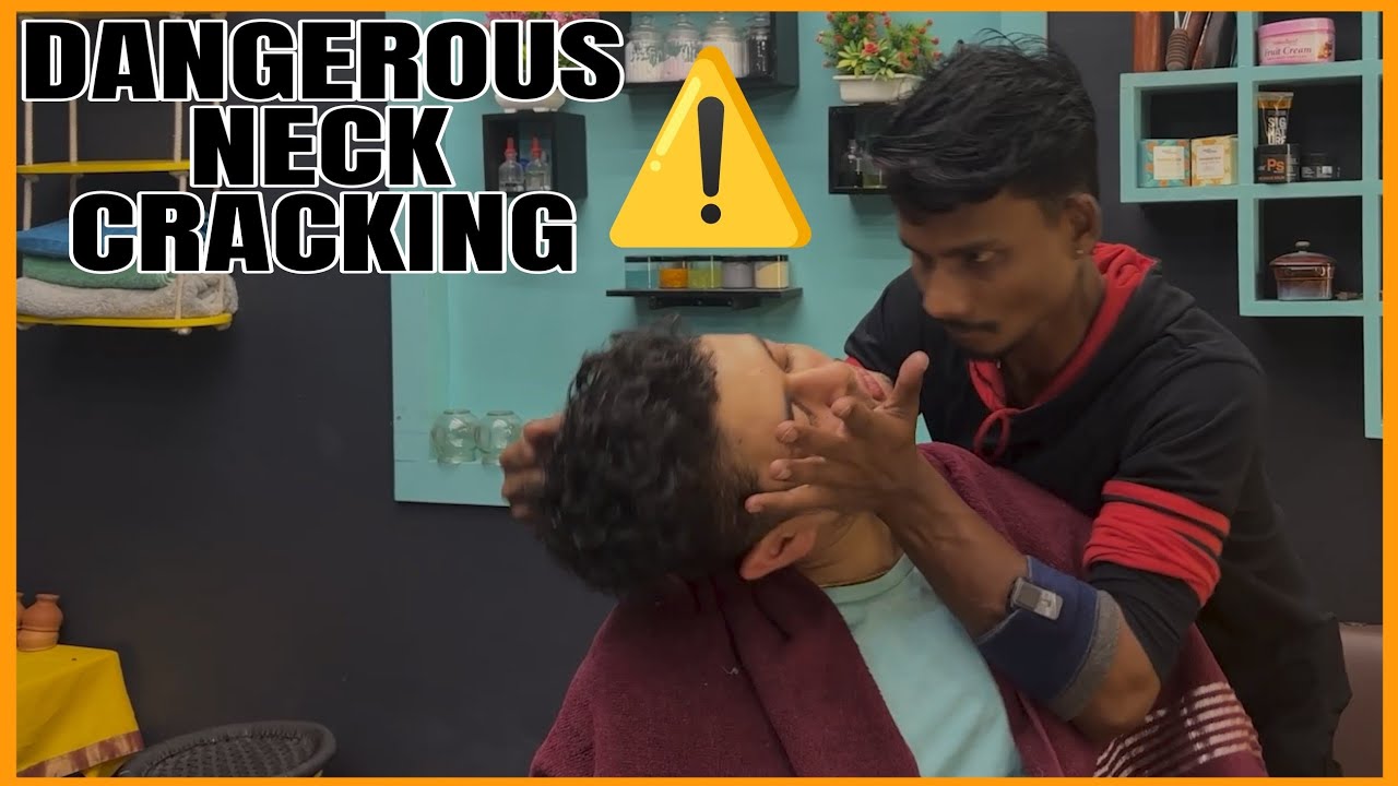 Dangerous☠️ Neck Cracking Head Massage Hair Cracking by MASTER CRACKER