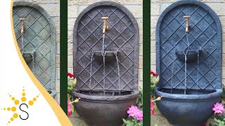 Sunnydaze Messina Outdoor Wall Fountain With Florentine Finish - 26 Inch Tall - 132397Fs