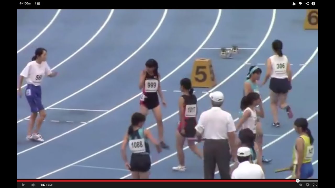 NISHI Athletic MEET 2014 中学女子4×100mリレー 決勝TR 1組 YouTube