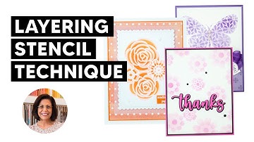 🔴Layering Stencil Technique in Card Making | Simple Handmade Cards