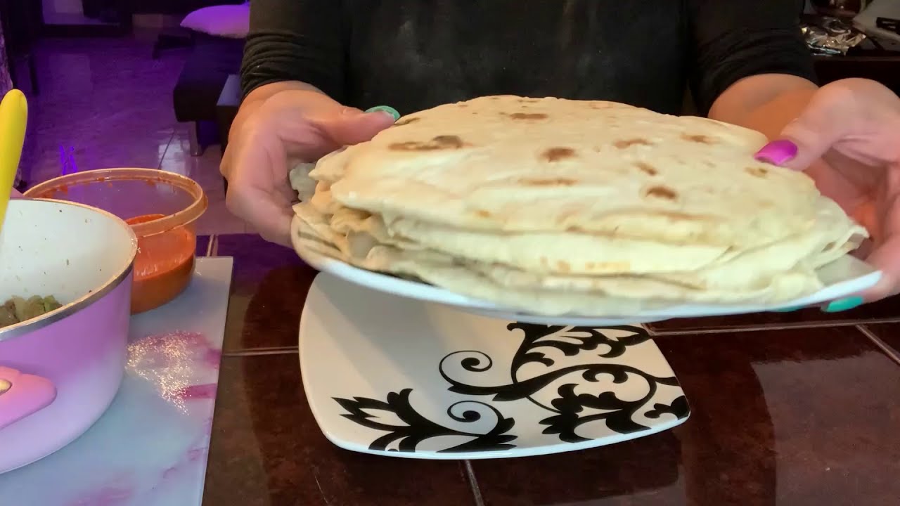 My first time making homemade buttermilk tortillas! Smothered them in