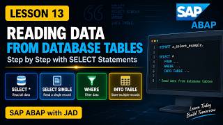 SAP ABAP Tutorial #13 for Beginners | Database Tables & SELECT Statements
