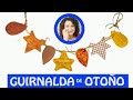 ✅ GUIRNALDA de tela con HOJAS de OTOÑO | Muy fácil 💙⭐