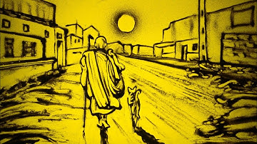 Tranh cát Hành Trình Đầu Đà Qua Vùng Đất Thiêng - tranh cát về phật giáo  Nghệ sĩ Nguyễn Tiến