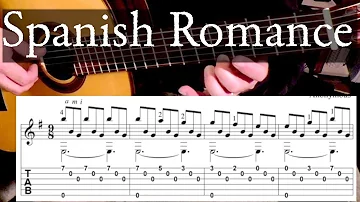 SPANISH ROMANCE Full Tutorial with TABS -- Fingerstyle Guitar