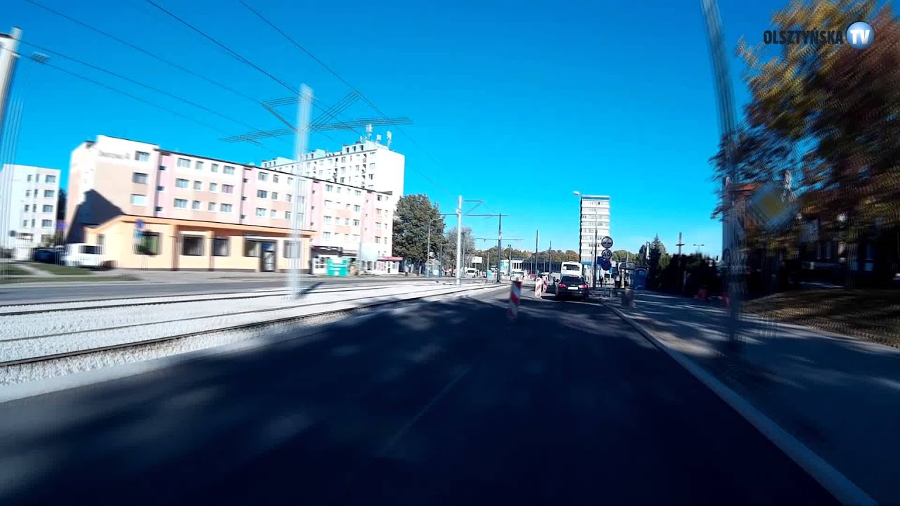 Olsztyn. Przejazd ul. Dworcową do dworca PKP/PKS
