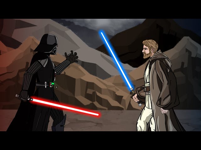 Darth Vader  vs Obi-Wan Kenobi. Animation Ep 1 class=