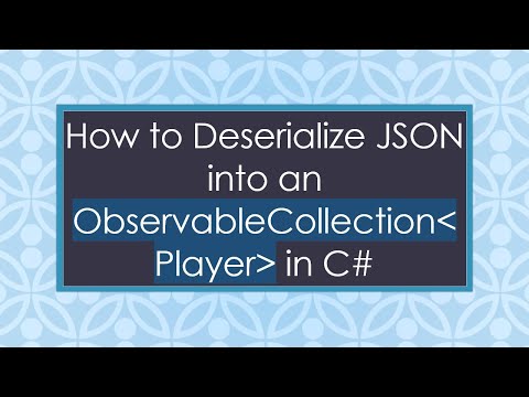 How to Deserialize JSON into an ObservableCollection Player  in C#