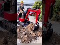 Mini excavator operation with various auxiliary attachments #digger #excavator