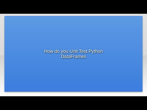 How do you Unit Test Python DataFrames