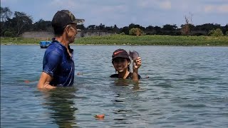 Erika atrapa una hermosa tilapia