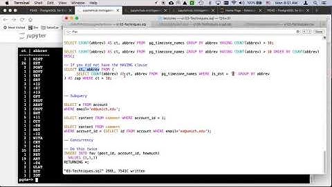 PostgreSQL Demonstration: Sub Query