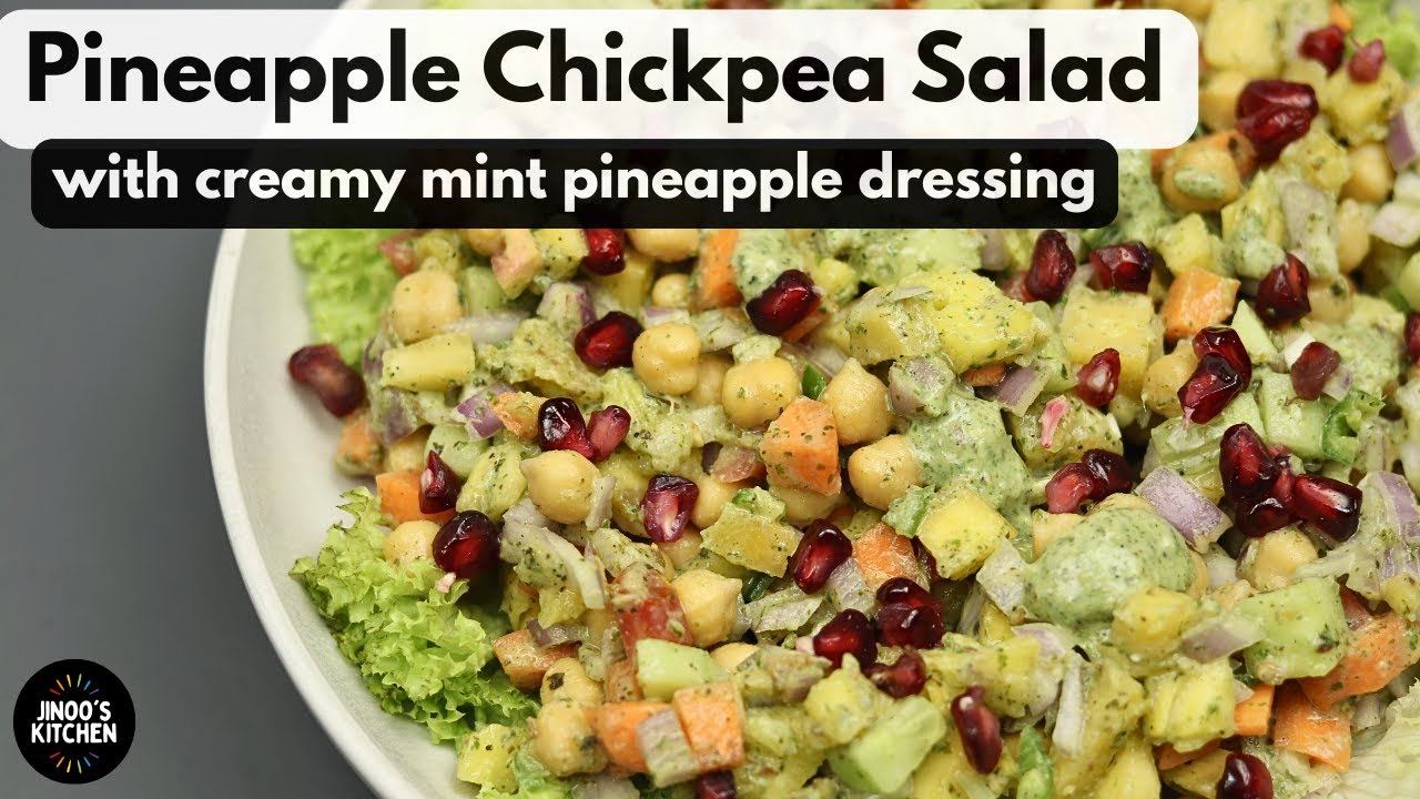 Creamy Pineapple Salad with Mint Dressing | High Protein Salad | No Mayo, Refreshing & Healthy