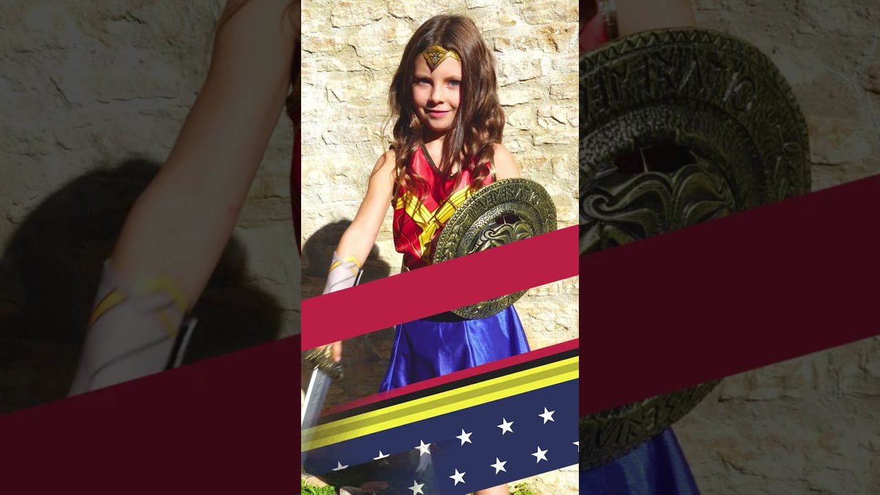 Wonder Woman™ Justice League™ Kinderkostüm blau-rot-gold , günstige  Faschings Kostüme bei Karneval Megastore