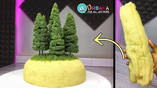 طريقه عمل مجسم شجره الصنوبر🌲 لعشاق صناعه المجسمات How to make pine trees