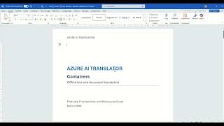 Azure AI Translator container python demo