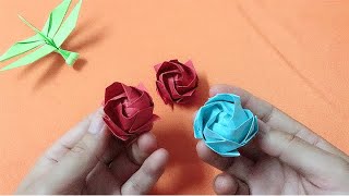 How to Make an Origami Rose【Kawasaki Rose】/ DIY Simple Paper Rose / Easy Paper Crafts