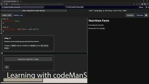 learn2code | freeCodeCamp (New) Responsive Web Design  -  Building a Nutrition Label: Step 8