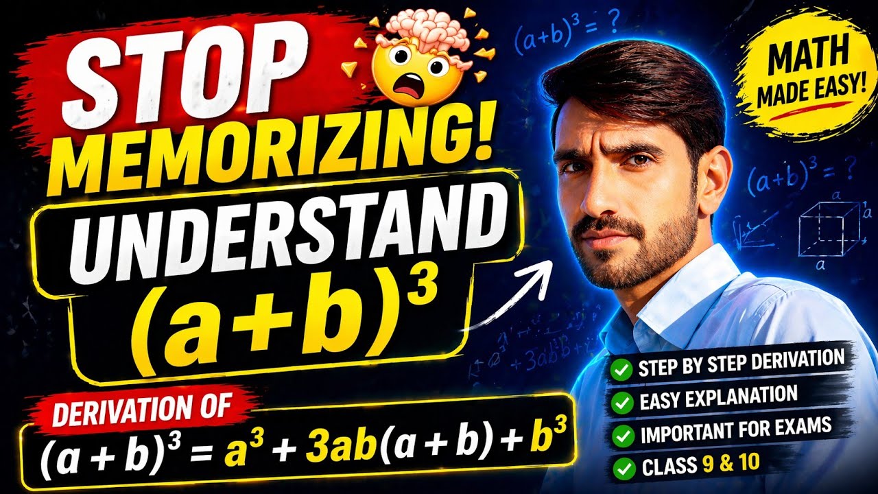 How to Derive (a+b)³ = a³ + 3ab(a+b) + b³ | Algebra Formula Derivation ...
