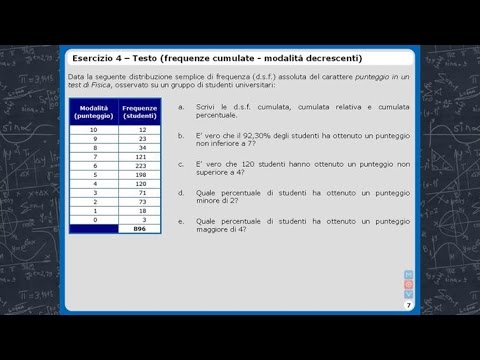 Statistica - Distribuzioni e serie statistiche - Esercizi d&rsquo;esame (TRAILER)