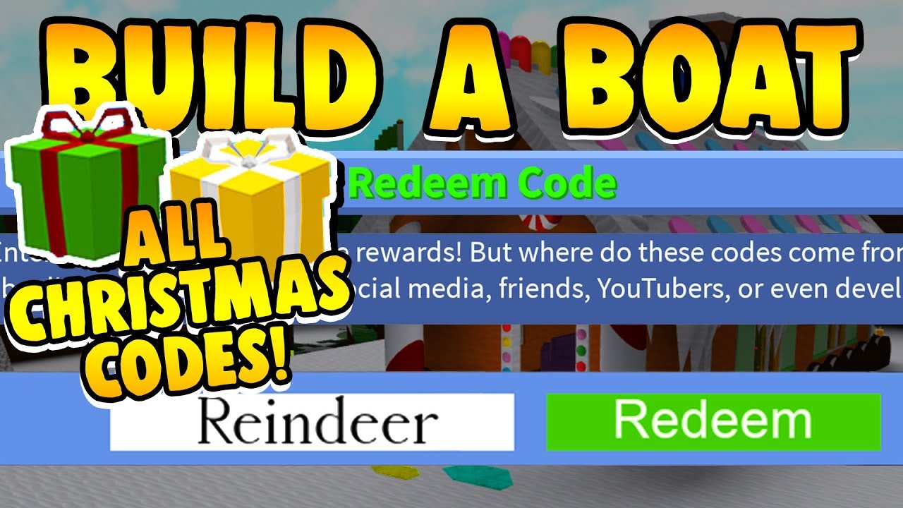 Build A Boat All Christmas Codes Youtube - roblox build a boat for treasure codes christmas