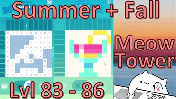 Meow Tower: Nonogram (Offline) Walkthrough Level 83 - 86 (Summer & Fall Level)