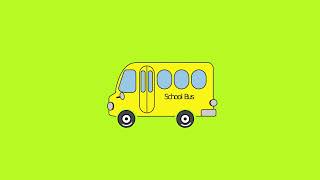 Cartoon School Bus Green Screen
