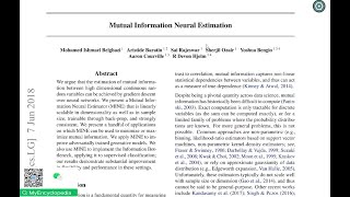 Paper Explained: MINE - Mutual Information Neural Estimation (2018)